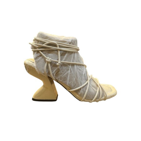 Sam Edelman Circus Blanche Sandal Ivory‎ Womens Size 6.5  Croc Embossed - Picture 1 of 9